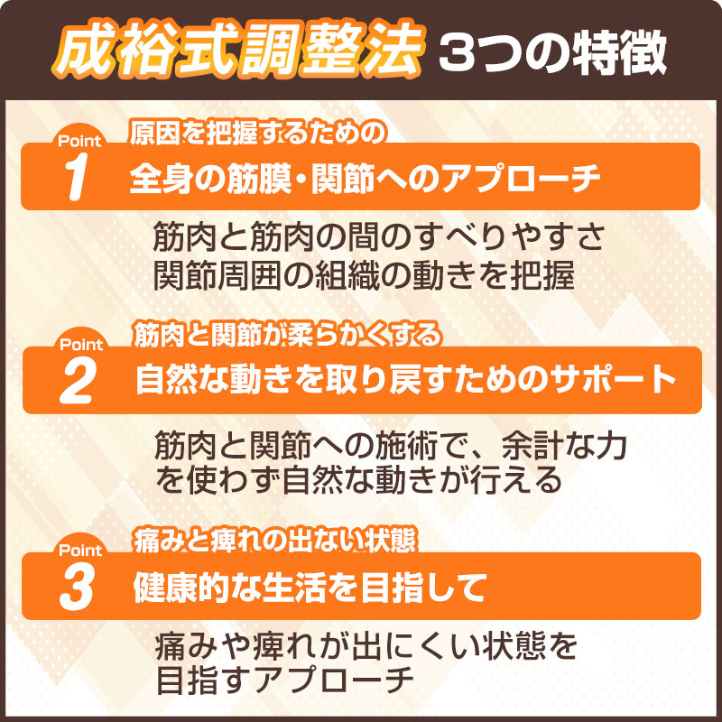 成裕式調整法 3つの特徴