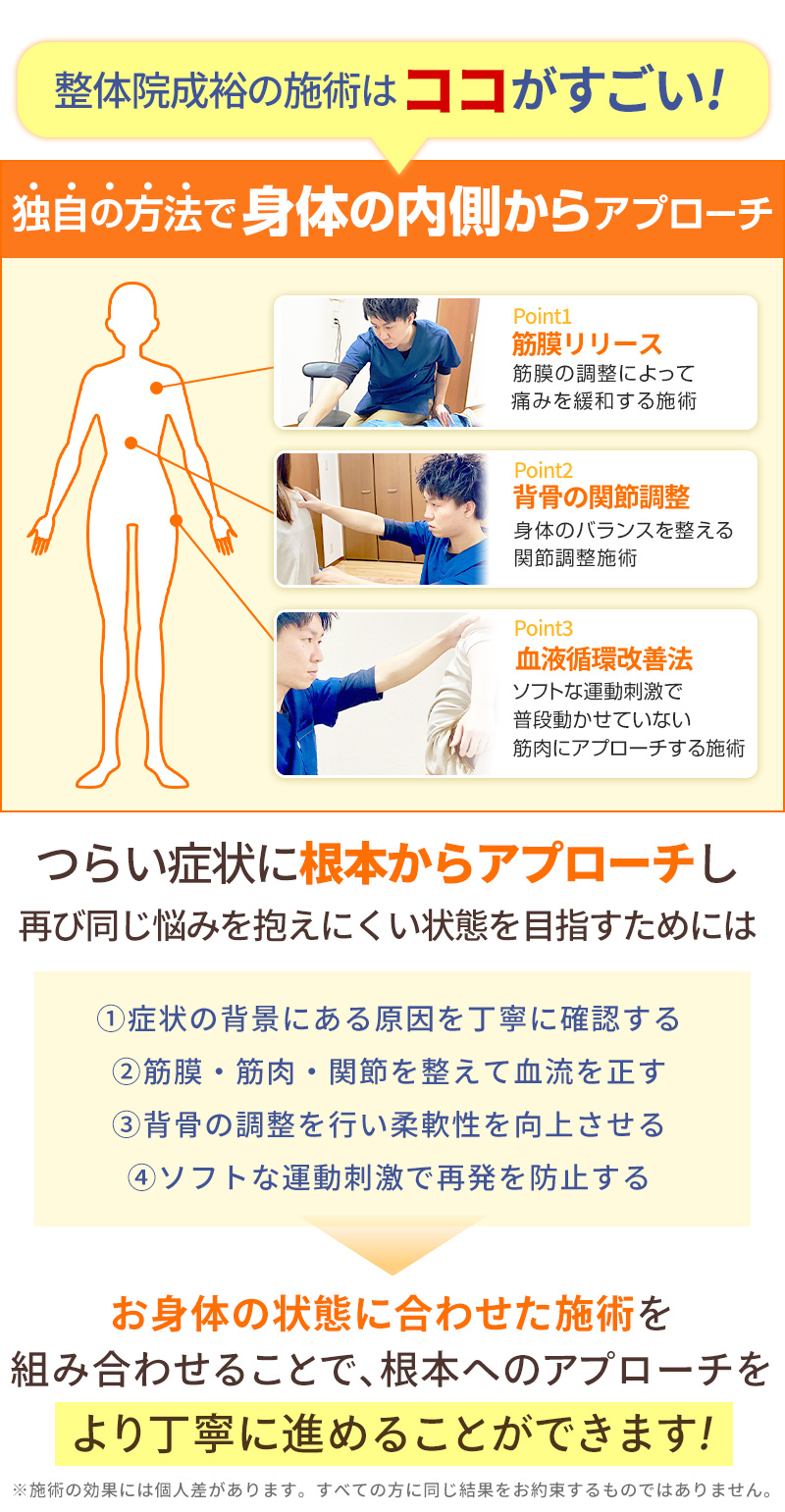 整体院成裕の施術はココがすごい!